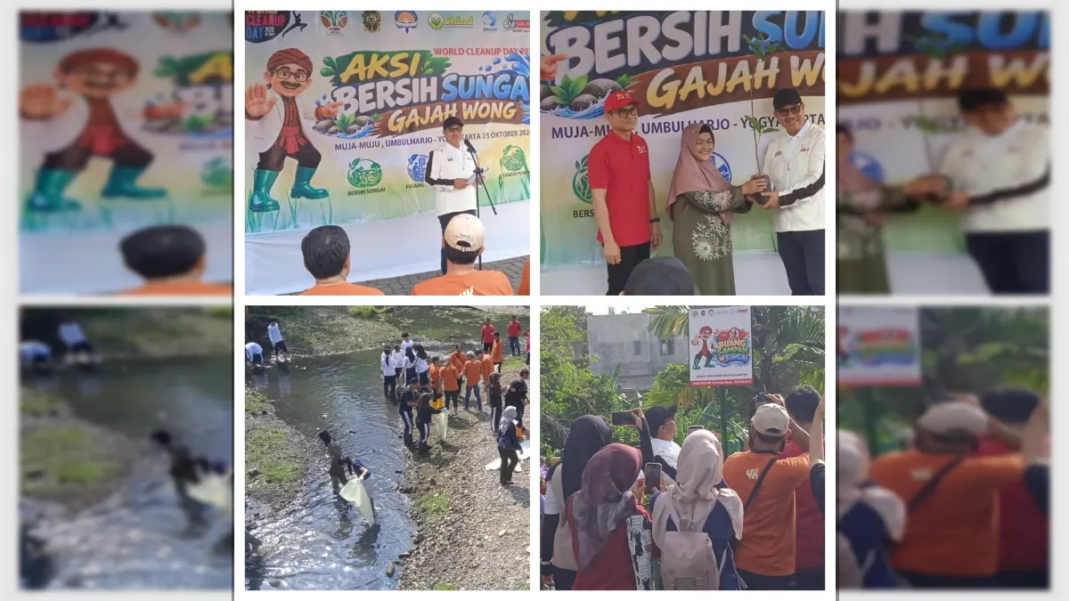 Warga Bantaran dan Forum Bank Sampah Bersihkan Sungai Gajahwong